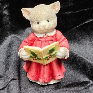 Vintage Enesco "We're In Purrfect Harmony Together"Christmas Cat Figurine 372498